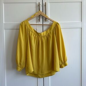 Yellow blouse with balloon sleeves, size M